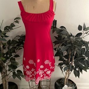 INC New with tags ! Darling summer dress.  Shirred bodice. Embroidered hem